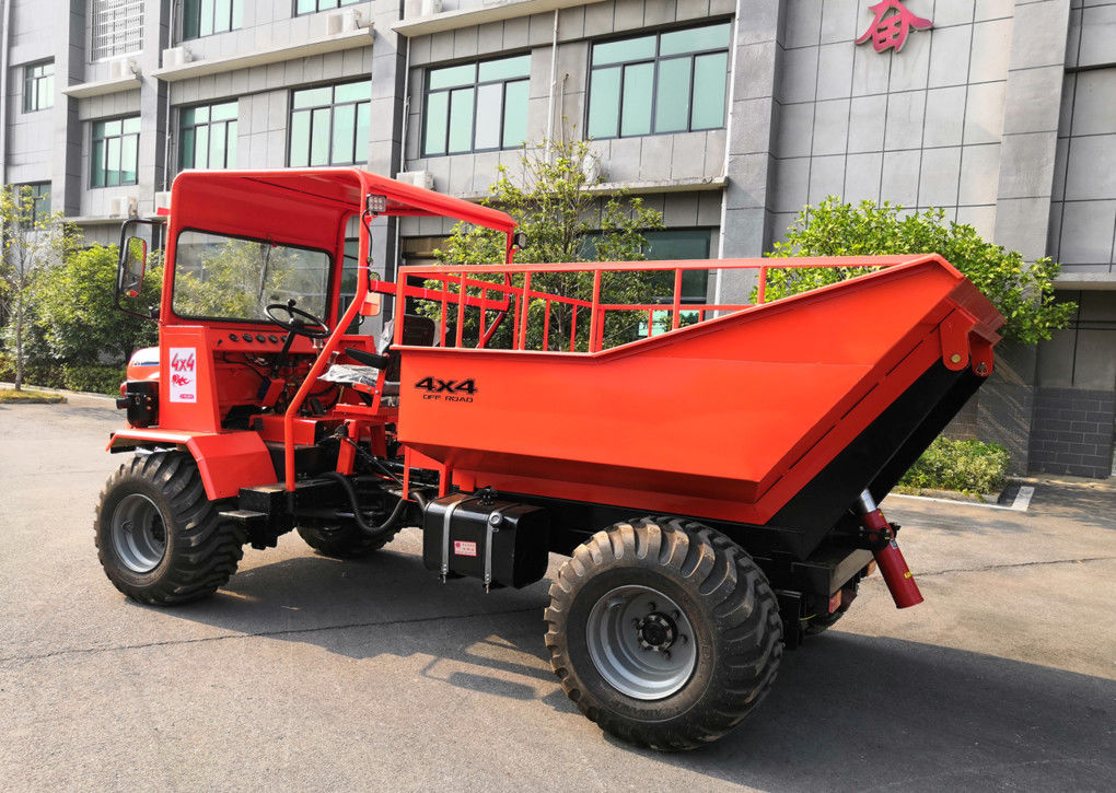Red Color 4 Ton Mini Farm Tractor Articulated Chassis Full Hydraulic Steering supplier