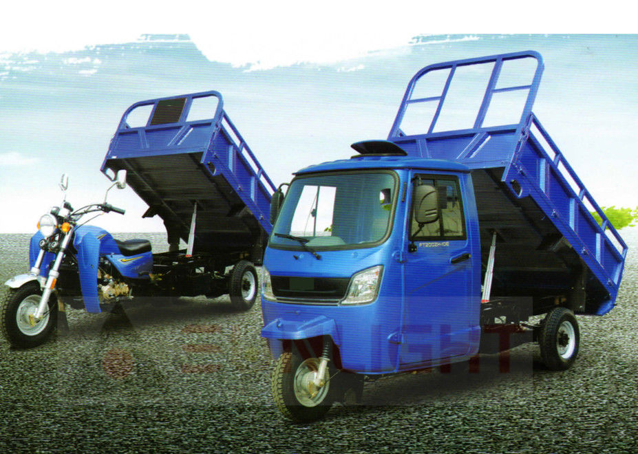 Gasoline Cargo Tricycle Dump Truck For Transportation Closed Cabin Hydraulic Dumper Auto Unload supplier