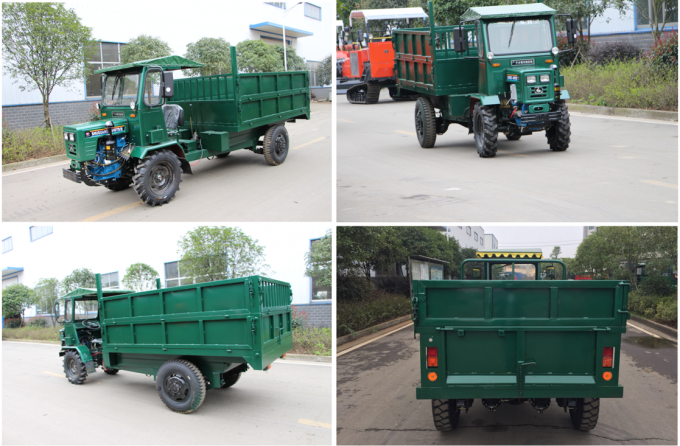 Green Color Farm Tractor Dump Truck Articulated Chassis 4500*1580*1970mm Dimension 3