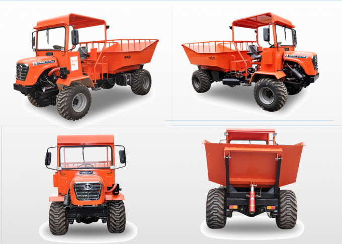 Light Duty Farm Dump Truck Four Wheel Drive For Agriculture With Air Brake 5