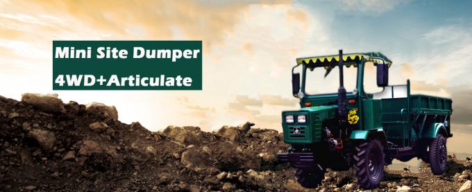 1 Ton Mini Farm Tractor 4 Wheel Drive Dump Truck 14.7kw Labor Saving mini site dumper self-loading 3